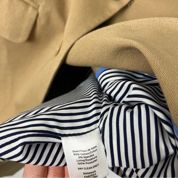 1901 Size 2 Women's Tan Cotton Stretch Blazer Tailored - Picture 4 of 8